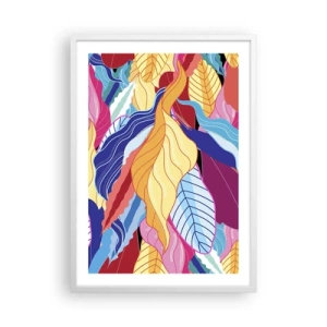 Pôster em moldura branca - Bagunça colorida - 50x70 cm