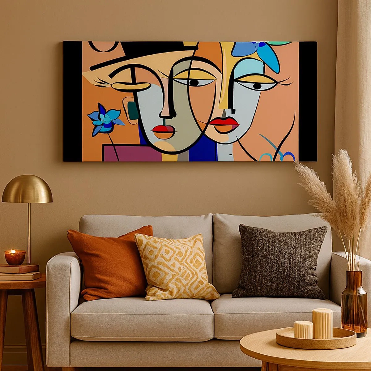 Quadro em tela - O randez vous de Picasso - 100x40 cm