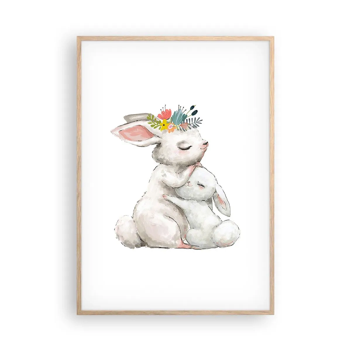 Pôster com moldura de carvalho claro - Nada melhor do que amor de mãe - 70x100 cm