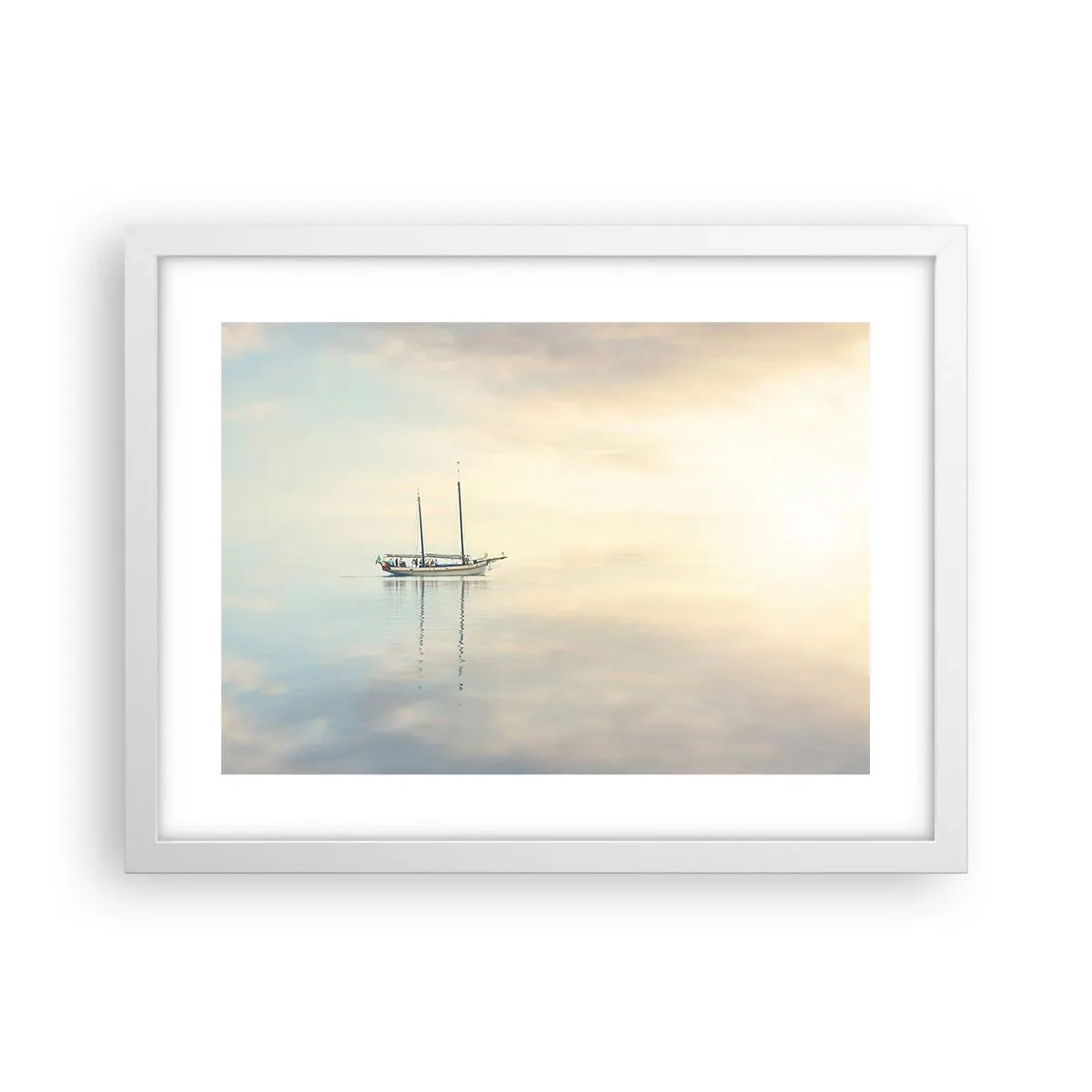 Pôster em moldura branca - Num mar de silêncio - 40x30 cm