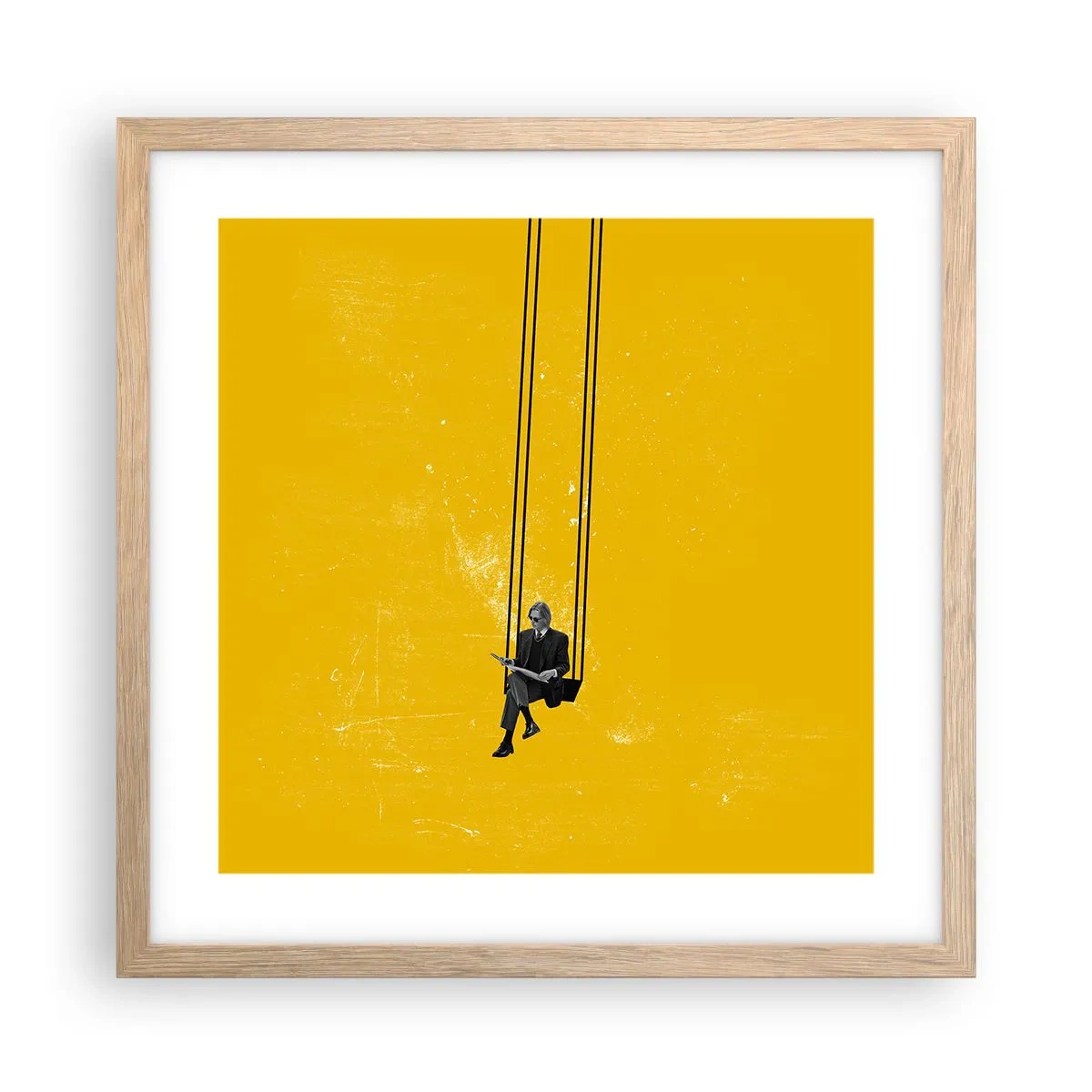 Pôster com moldura de carvalho claro - Dia como todos os dias - 40x40 cm