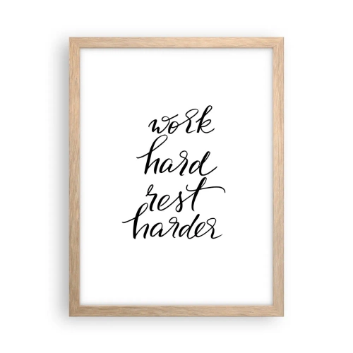 Pôster com moldura de carvalho claro - Equilíbrio da vida - 30x40 cm