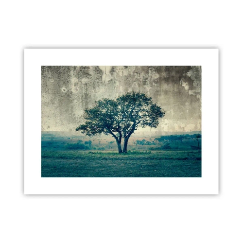 Pôster - Uma macieira num prado azul? - 40x30 cm
