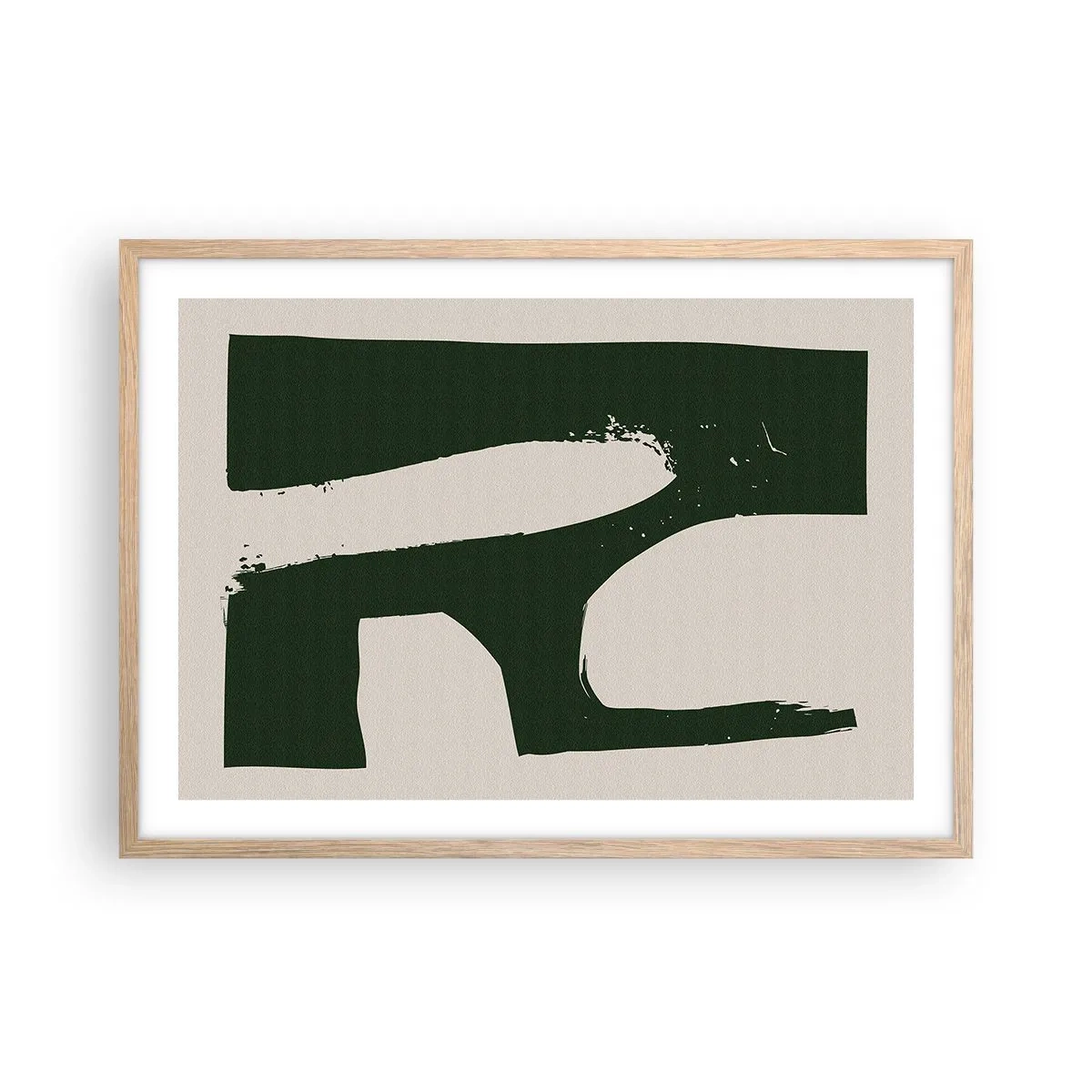 Pôster com moldura de carvalho claro - Baías de branco - 70x50 cm