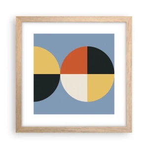 Pôster com moldura de carvalho claro - Verja e conte - 30x30 cm