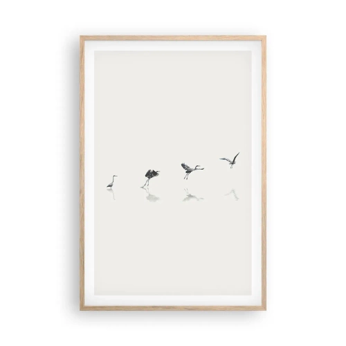 Pôster com moldura de carvalho claro - Quatro passos simples - 61x91 cm