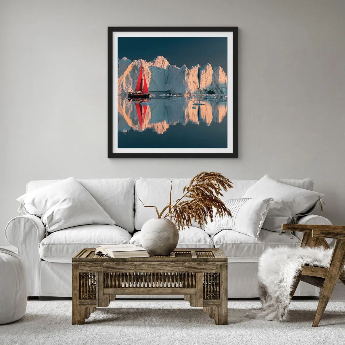 Pôster com moldura preta - No fim do mundo - 30x30 cm