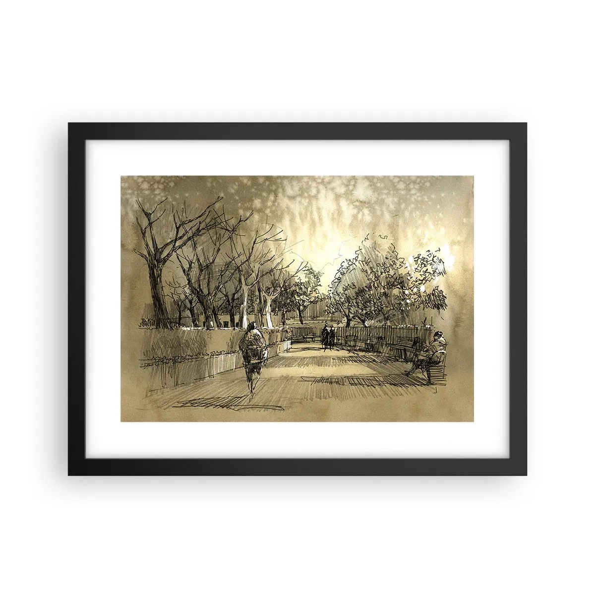 Pôster com moldura preta - Um momento capturado por uma pena - 40x30 cm