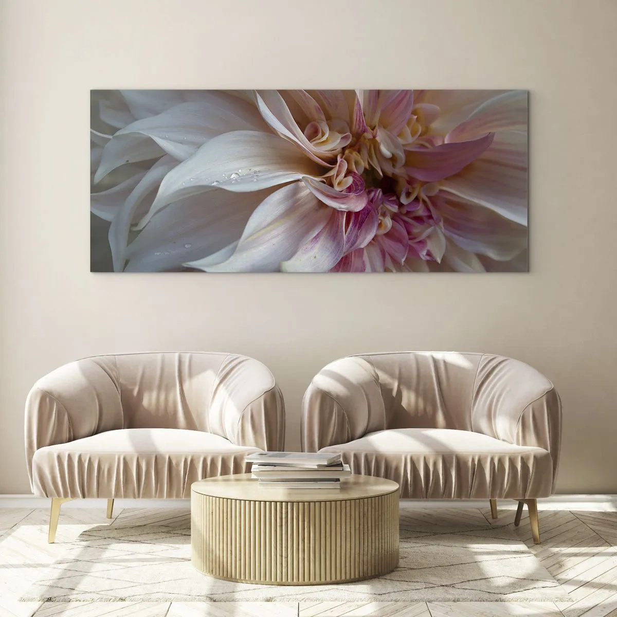 Quadro em vidro - Frescor florescente - 100x40 cm