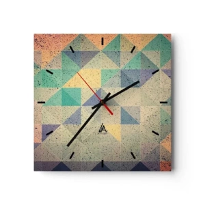 Relógio de parede - Relógio em vidro - República dos triângulos - 30x30 cm