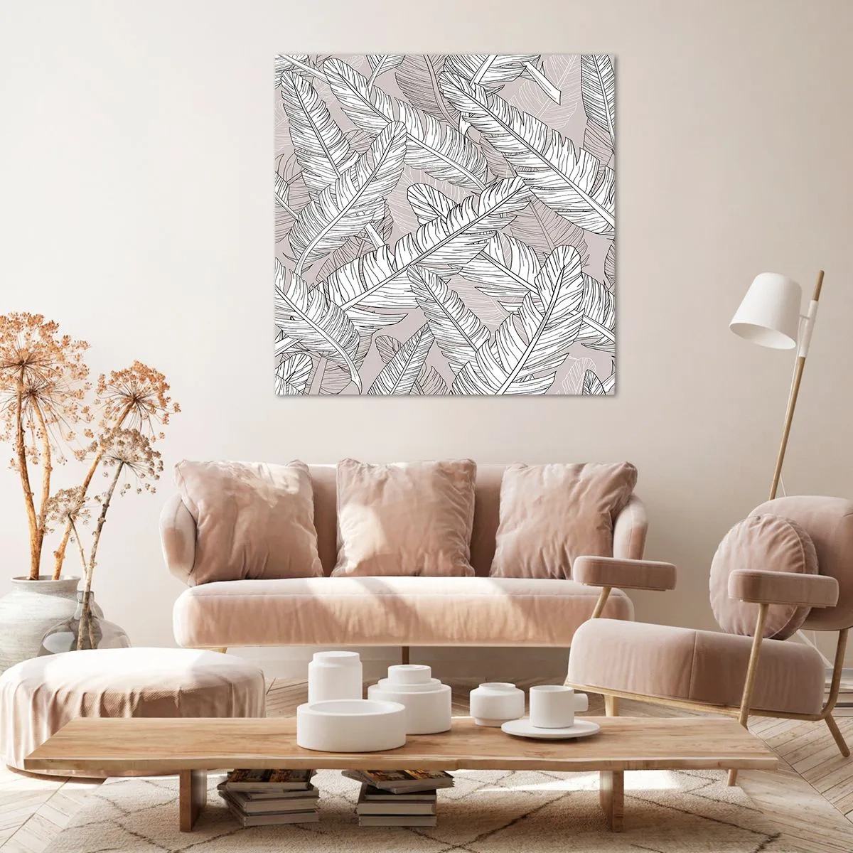 Quadro em tela - Turbilhão de penas - 30x30 cm