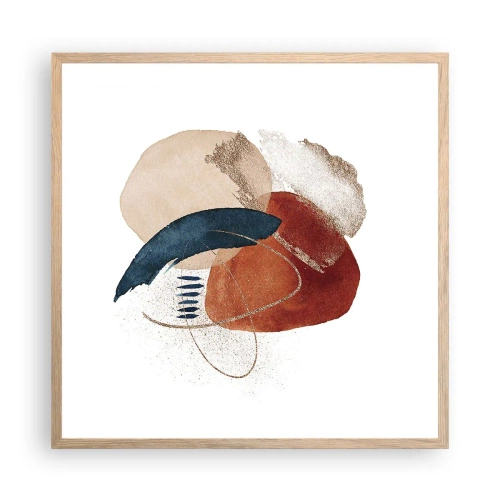 Pôster com moldura de carvalho claro - Composição oval - 60x60 cm