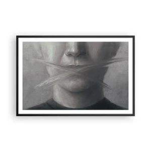 Pôster com moldura preta - Nem uma palavra - 91x61 cm