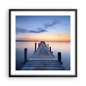 Pôster com moldura preta - A calma de um crepúsculo sereno - 50x50 cm