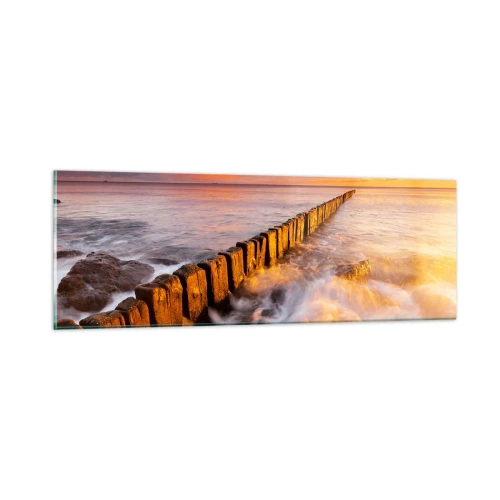 Quadro em vidro - A suavidade das ondas - 90x30 cm