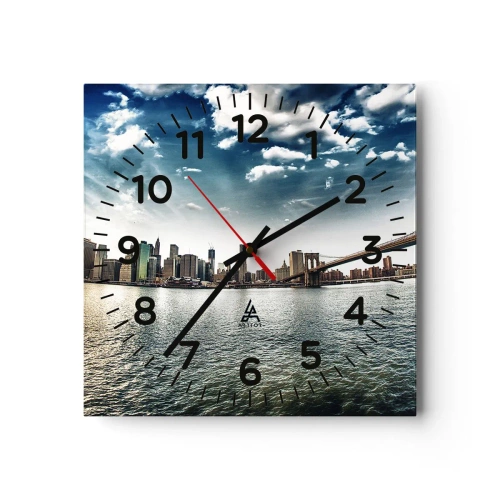 Relógio de parede - Relógio em vidro - Ilha de Vidro - 40x40 cm