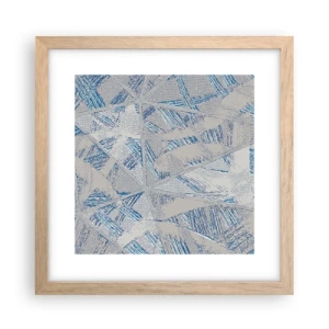 Pôster com moldura de carvalho claro - Em um labirinto azul e cinza - 30x30 cm