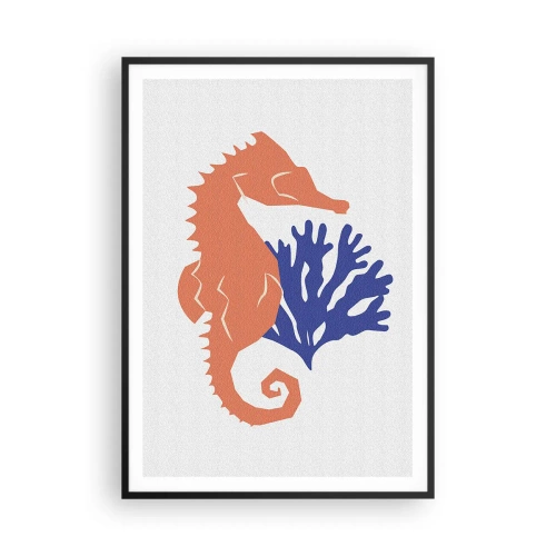 Pôster com moldura preta - Em um prado subaquático - 70x100 cm