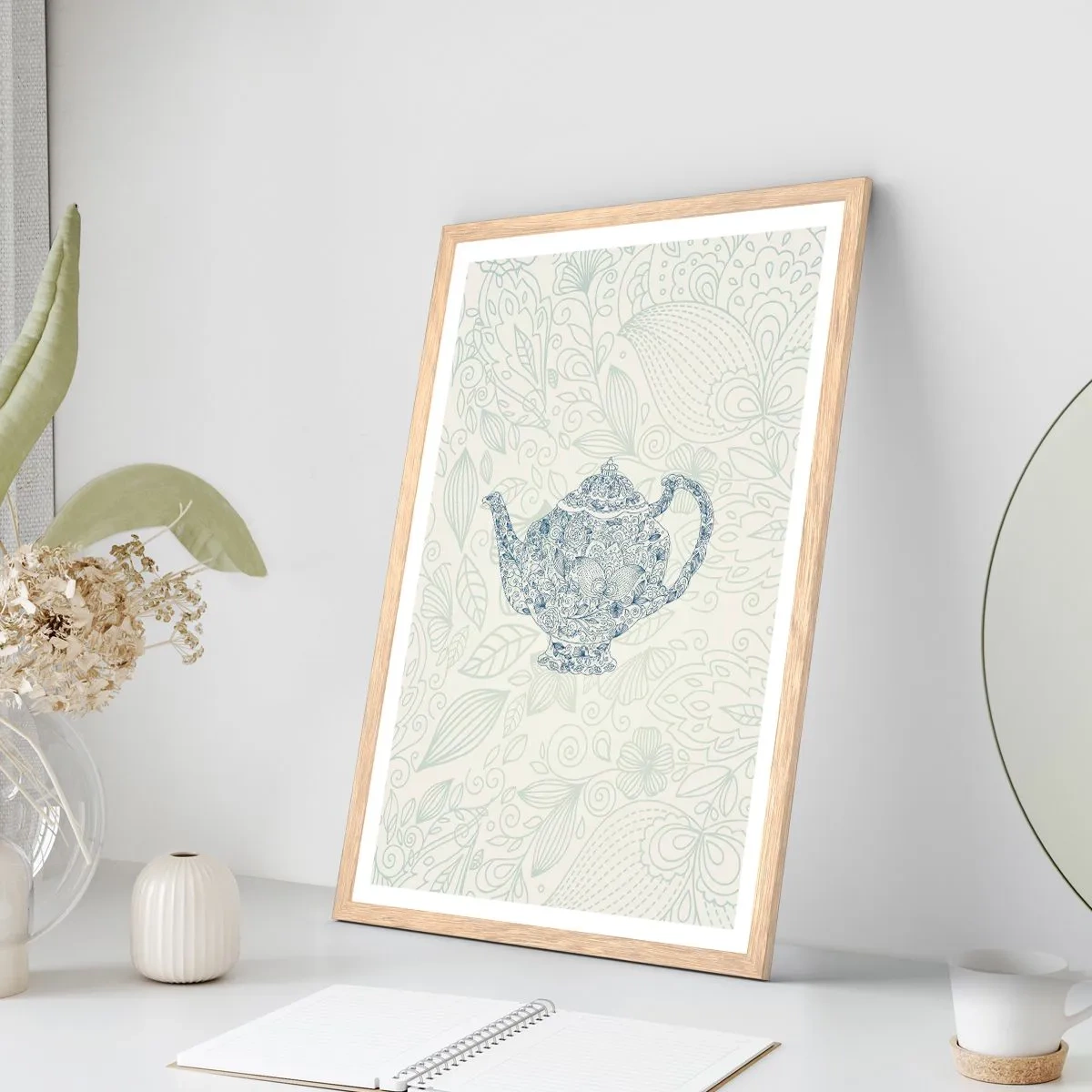 Pôster com moldura de carvalho claro - Chás de charme - 70x100 cm