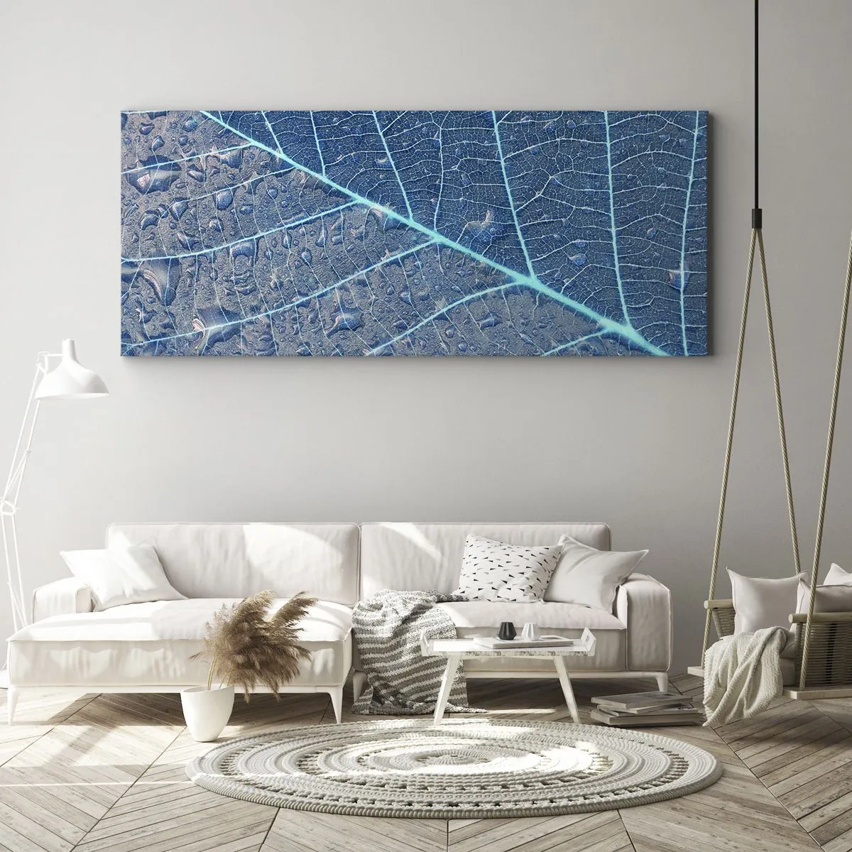 Quadro em tela - A vida em azul - 160x50 cm