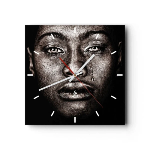 Relógio de parede - Relógio em vidro - Uma lágrima - 40x40 cm