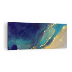 Quadro em tela - Piscina dourada - 100x40 cm