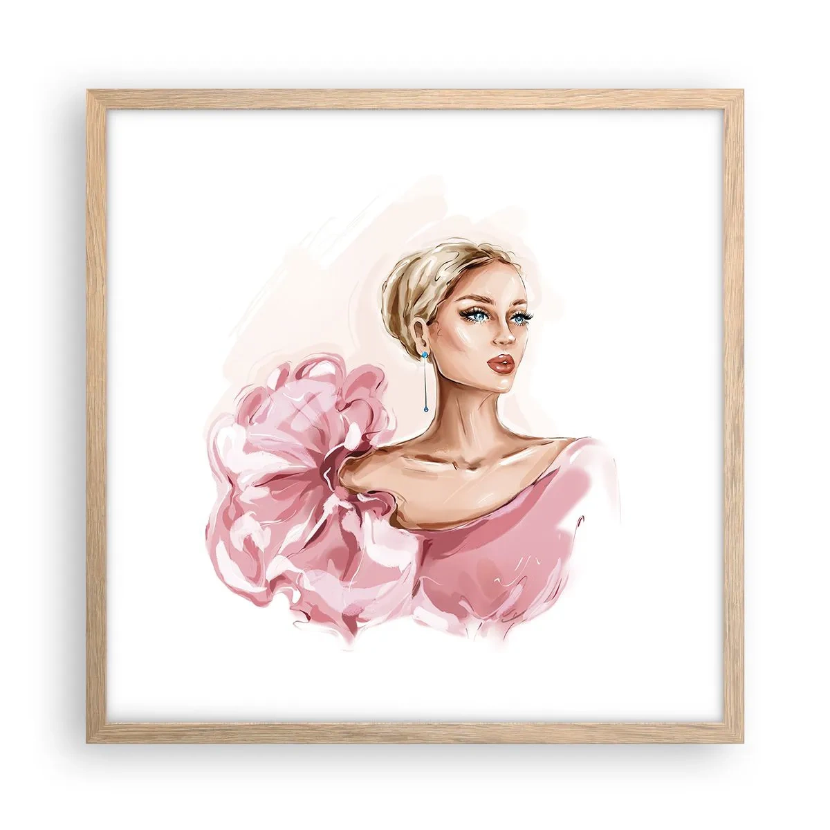 Pôster com moldura de carvalho claro - Parece pintada... - 50x50 cm