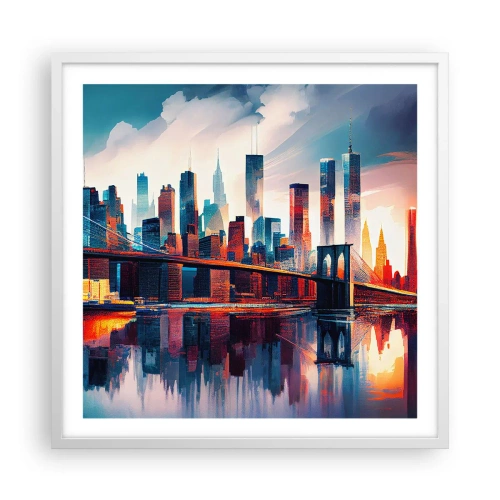 Pôster em moldura branca - Nova York dos sonhos - 60x60 cm