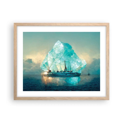 Pôster com moldura de carvalho claro - Diamante Ártico - 50x40 cm