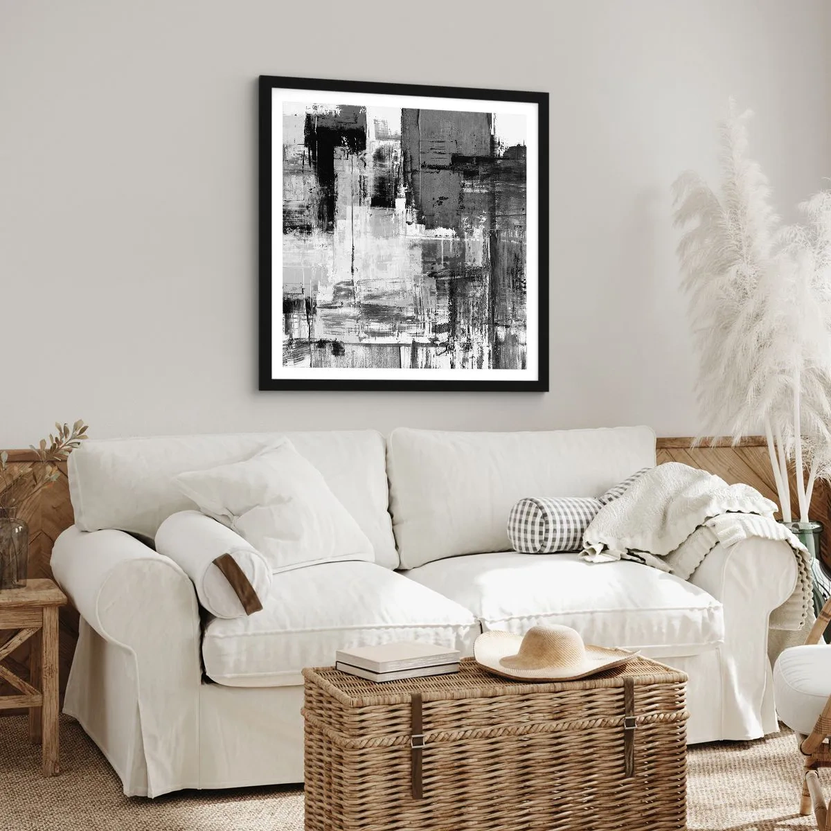 Pôster com moldura preta - O cinza é lindo - 40x40 cm