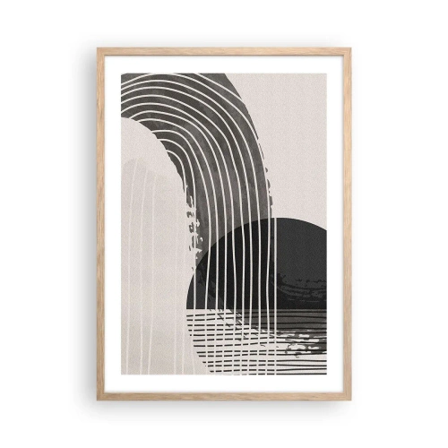 Pôster com moldura de carvalho claro - Ida e volta - 50x70 cm