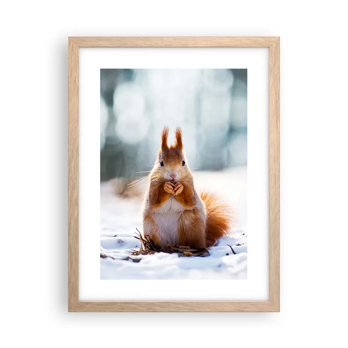 Pôster com moldura de carvalho claro - Para o que estás a olhar? - 30x40 cm