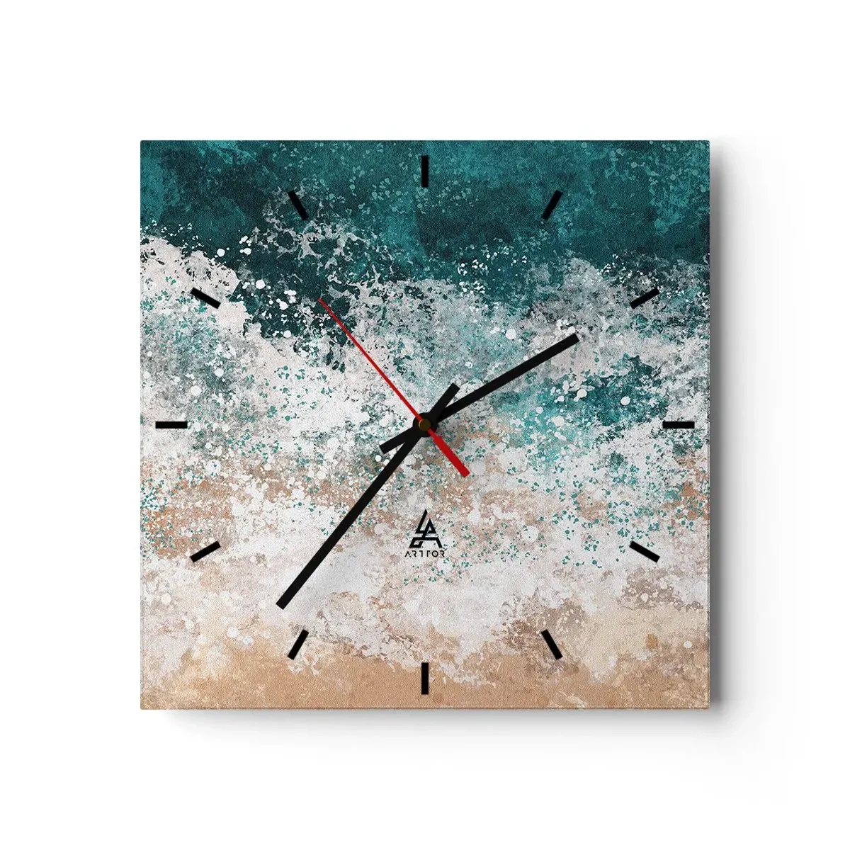 Relógio de parede - Relógio em vidro - Histórias do mar - 40x40 cm