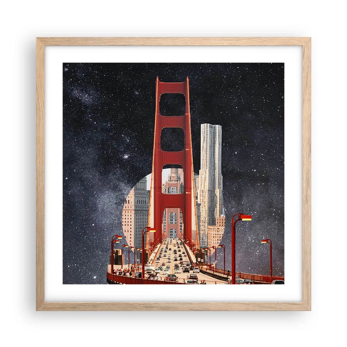 Pôster com moldura de carvalho claro - Sempre no centro - 50x50 cm