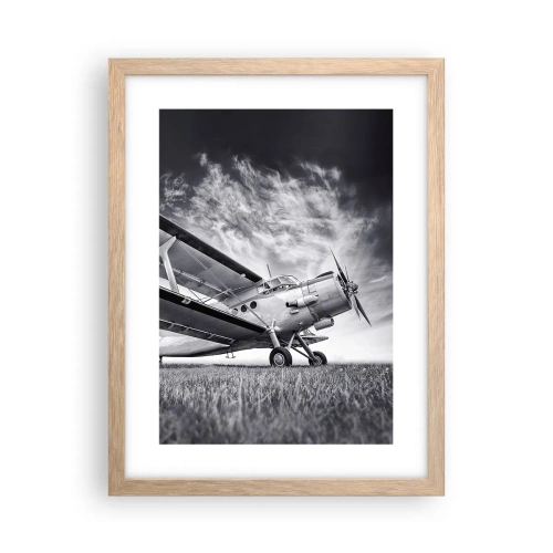 Pôster com moldura de carvalho claro - Andarilho alado - 30x40 cm