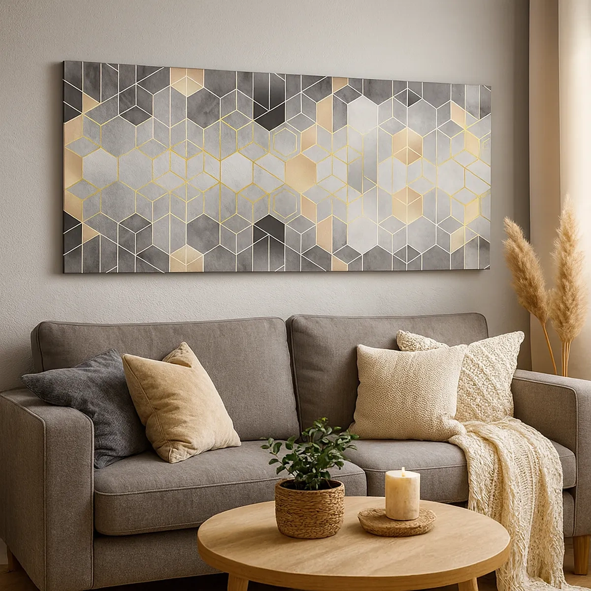 Quadro em tela - Composição do diamante - 30x30 cm