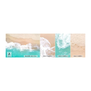 Amostra de Papel de Parede Standard Eco - Toque carinhoso - Paisagem, Onda do mar, Praia - 100x30 cm