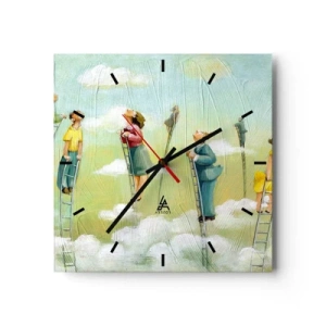 Relógio de parede - Relógio em vidro - Por trás do seu sonho - 30x30 cm
