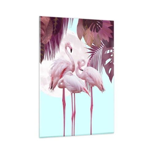Quadro em vidro - Três graças de pássaros - 80x120 cm