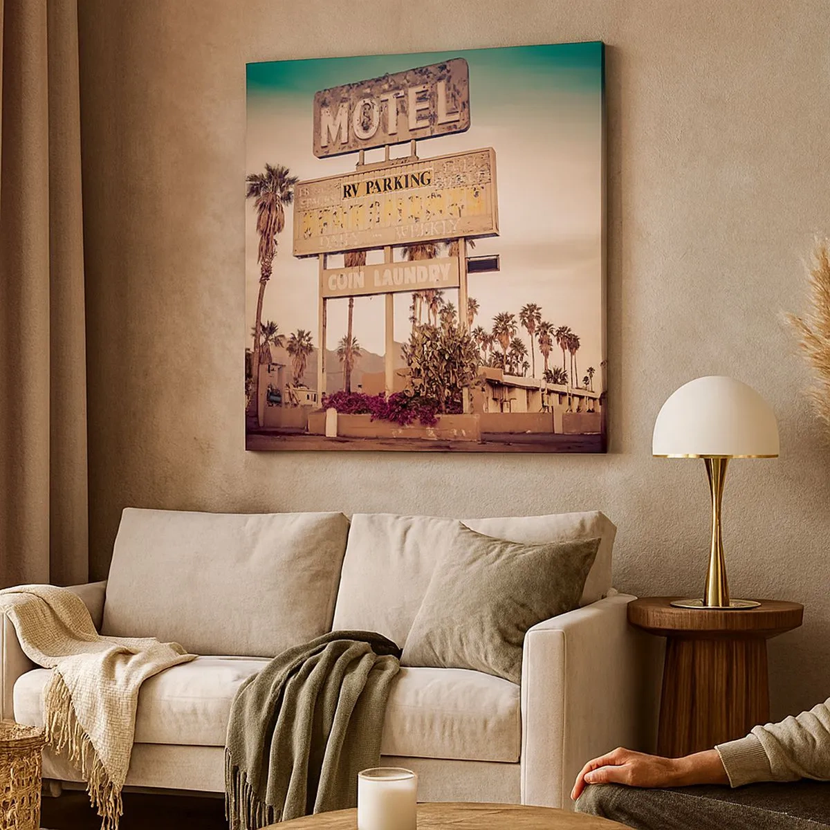 Quadro em tela - O tempo parou aqui - 30x30 cm