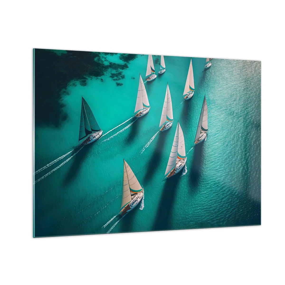 Quadro em vidro - Numa competição com o vento - 100x70 cm