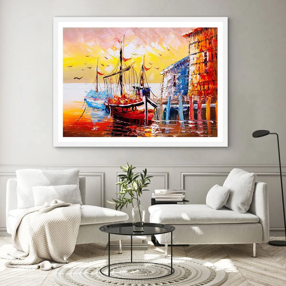 Pôster em moldura branca - Feliz retorno - 40x30 cm