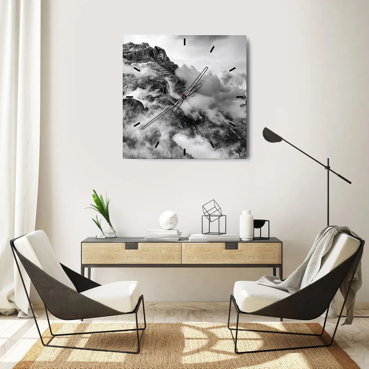 Relógio de parede - Relógio em vidro - Bonitas e cruéis - 40x40 cm