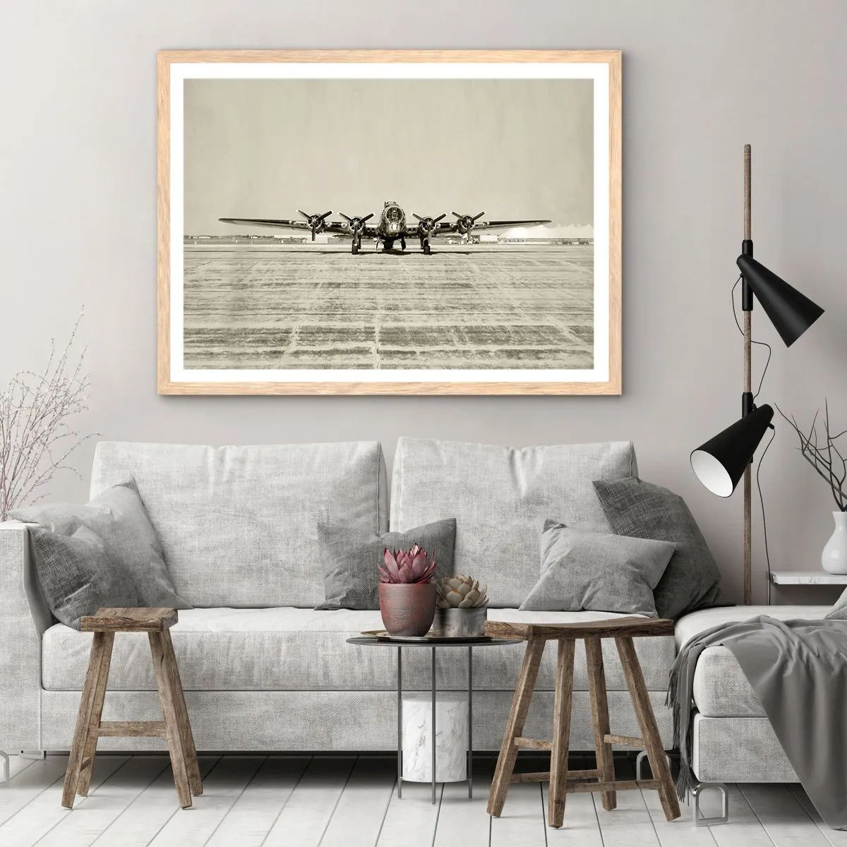 Pôster com moldura de carvalho claro - Pronto como sempre - 70x50 cm