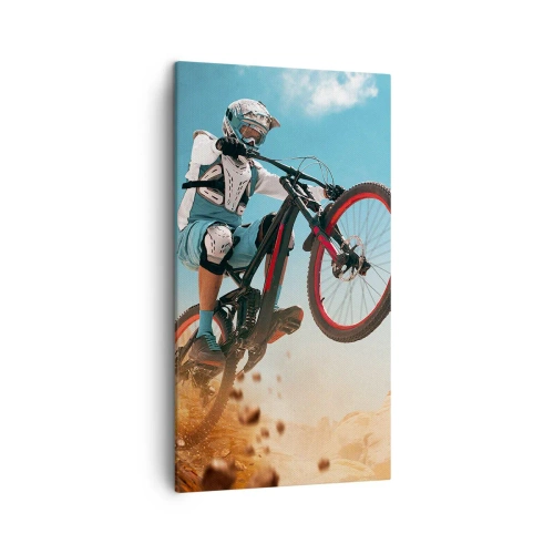 Quadro em tela - Loucura demoníaca da bicicleta - 45x80 cm