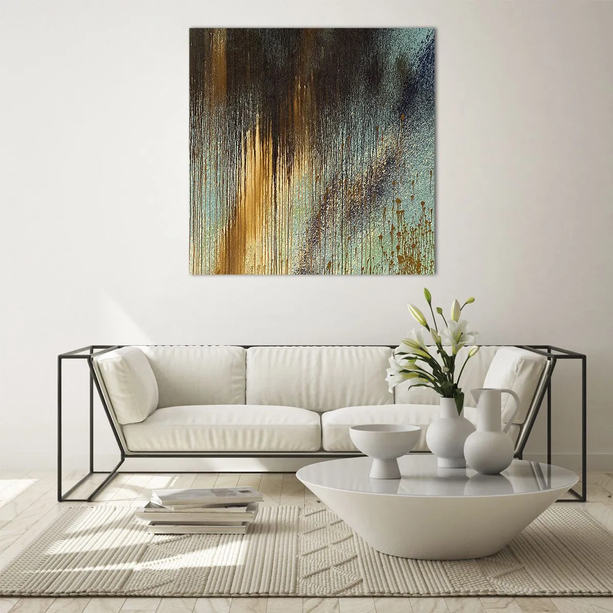 Quadro em vidro - Uma composição colorida não acidental - 60x60 cm