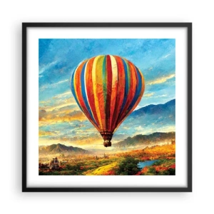 Pôster com moldura preta - Com silêncio enxergas mais - 50x50 cm