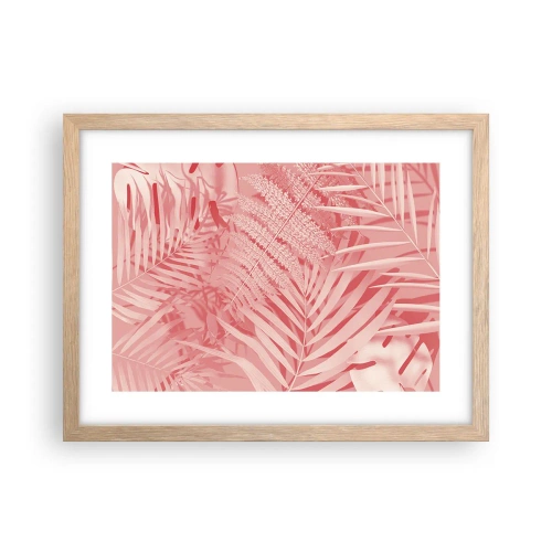 Pôster com moldura de carvalho claro - Conceito cor-de-rosa - 40x30 cm