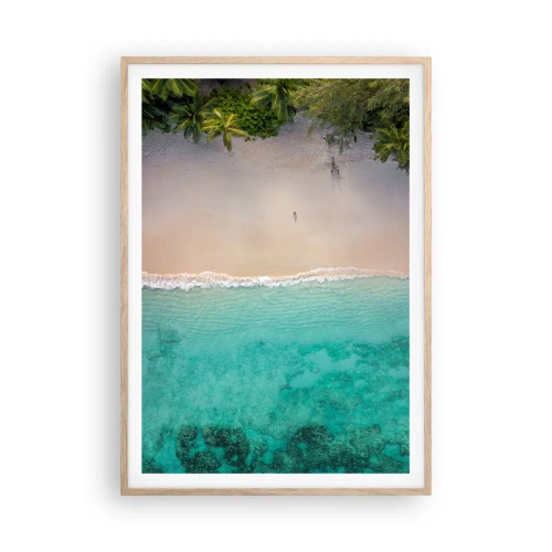 Pôster com moldura de carvalho claro - Praia do paraíso - 70x100 cm