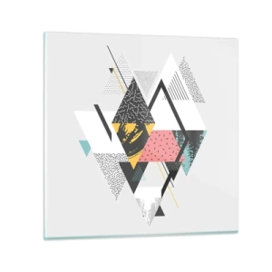 Quadro em vidro - Variações do triângulo e losango - 70x70 cm
